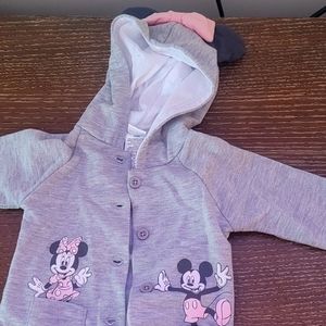 Minnie and Mickey hooded sweatshirt 6 to 9 months
